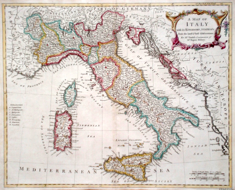 Image result for italian peninsula - map in 1768